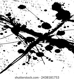 Grunge background of black and white. Abstract illustration texture of cracks, chips, dot. Dirty monochrome pattern of the old worn surface