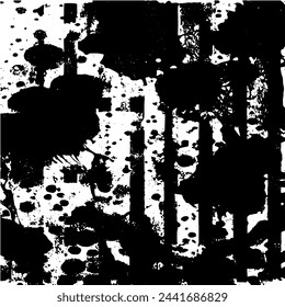 Grunge background of black and white. Abstract illustration texture of cracks, chips, dot. Dirty monochrome pattern of the old worn surface