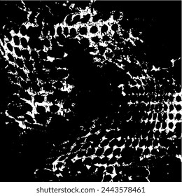 Grunge background of black and white. Abstract illustration texture of cracks, chips, dot. Dirty monochrome pattern of the old worn surface