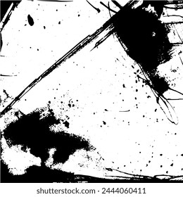 Grunge background of black and white. Abstract illustration texture of cracks, chips, dot. Dirty monochrome pattern of the old worn surface