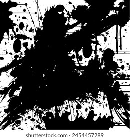 Grunge background of black and white. Abstract illustration texture of cracks, chips, dot. Dirty monochrome pattern of the old worn surface