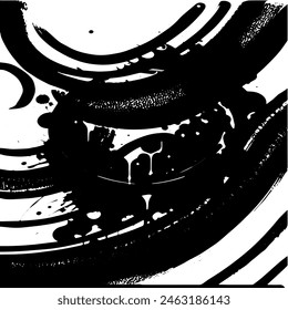 Grunge background of black and white. Abstract illustration texture of cracks, chips, dot. Dirty monochrome pattern of the old worn surface