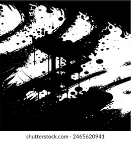 Grunge background of black and white. Abstract illustration texture of cracks, chips, dot. Dirty monochrome pattern of the old worn surface