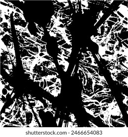 Grunge background of black and white. Abstract illustration texture of cracks, chips, dot. Dirty monochrome pattern of the old worn surface