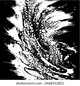 Grunge background of black and white. Abstract illustration texture of cracks, chips, dot. Dirty monochrome pattern of the old worn surface