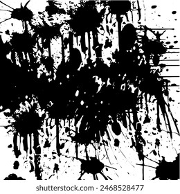 Grunge background of black and white. Abstract illustration texture of cracks, chips, dot. Dirty monochrome pattern of the old worn surface