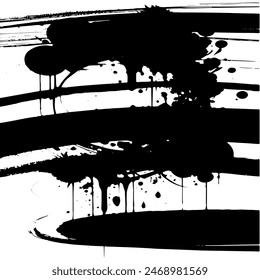 Grunge background of black and white. Abstract illustration texture of cracks, chips, dot. Dirty monochrome pattern of the old worn surface