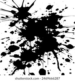 Grunge background of black and white. Abstract illustration texture of cracks, chips, dot. Dirty monochrome pattern of the old worn surface