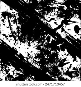 Grunge Hintergrund von Schwarz und Weiß. Abstrakte Illustration Textur der Risse, Späne, Punkt. Schmutziges monochromes Muster der alten abgenutzten Oberfläche