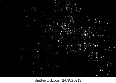 Grunge background of black and white. Abstract vector texture of cracks, chips, dot. Dirty monochrome pattern of the old worn surface.