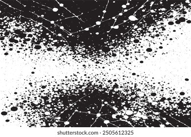 Grunge Background with Black and White Abstract Texture of Cracks and Chips