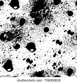 Grunge background of black and white. Abstract vector texture. Monochrome seamless pattern