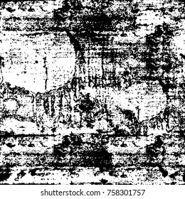 Grunge background of black and white. Abstract vector texture. Monochrome seamless pattern