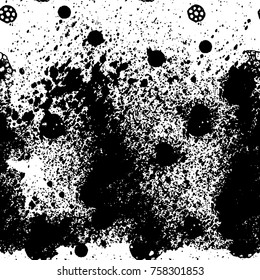 Grunge background of black and white. Abstract vector texture. Monochrome seamless pattern