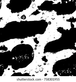 Grunge background of black and white. Abstract vector texture. Monochrome seamless pattern
