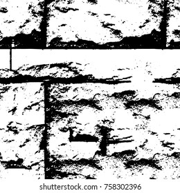 Grunge background of black and white. Abstract vector texture. Monochrome seamless pattern