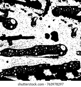 Grunge background of black and white. Abstract vector texture. Monochrome seamless pattern