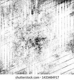 Grunge background black and white. Cracks, chips, scratches, dust texture. Abstract city wall. Dirty old surface. Vector vintage pattern