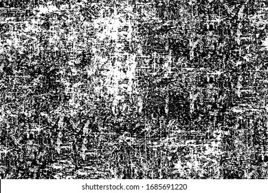 Fondo negro y blanco. Textura monocroma abstracta oscura. Patrón de arañazos, astillas, escaramuzas