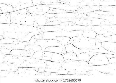 Fondo negro y blanco. La textura oscura está sucia. Efecto oxidación. Textura superpuesta angustiada de rajaduras. Ilustración vectorial de semitono, Eps 10.