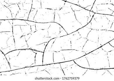 Grunge background black and white. Dark texture dirty. Rust effect. Distressed overlay texture of cracked. Halftone vector illustration, Eps 10.