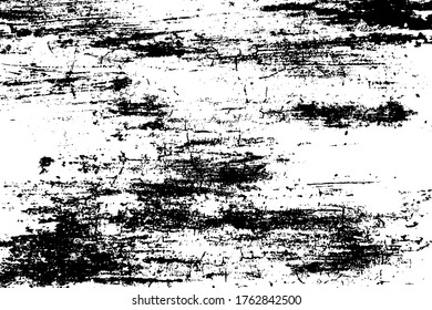 Grunge background black and white. Dark texture dirty. Rust effect. Distressed overlay texture of cracked. Halftone vector illustration, Eps 10.