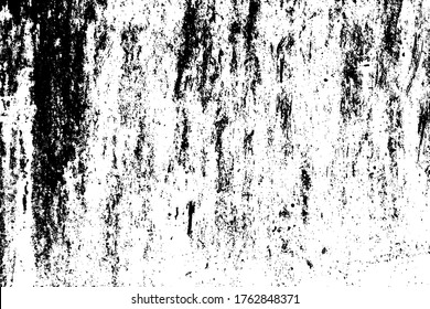 Fondo negro y blanco. La textura oscura está sucia. Efecto oxidación. Textura superpuesta angustiada de rajaduras. Ilustración vectorial de semitono, Eps 10.