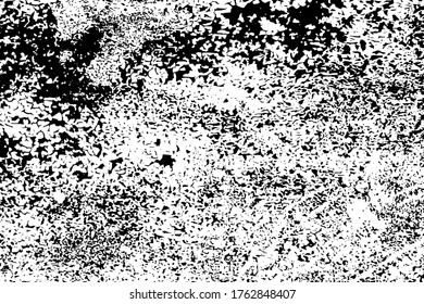 Grunge background black and white. Dark texture dirty. Rust effect. Distressed overlay texture of cracked. Halftone vector illustration, Eps 10.