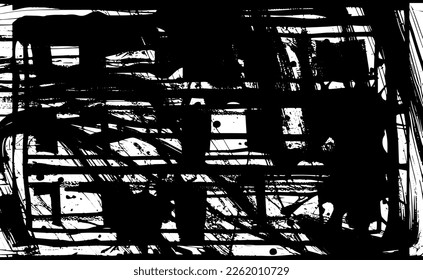 Grunge background is black and white. Dirt, blots, chaos texture