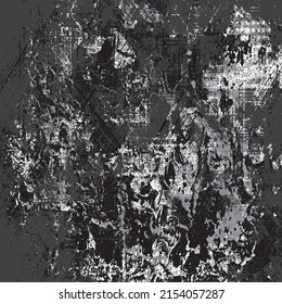 Grunge background black and white, gray. Vintage abstract texture. Multicolor modern style scratched pattern