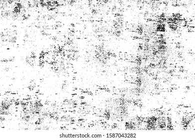 Grunge background black and white. Monochrome texture. Vector pattern of cracks, chips, scuffs. Abstract vintage surface