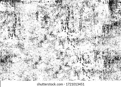 Grunge background black and white. Monochrome texture. Vector pattern of cracks, chips, scuffs. Abstract vintage surface