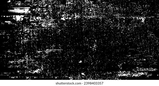 Grunge background black and white. Monochrome texture. Vector pattern of cracks, chips, scuffs.