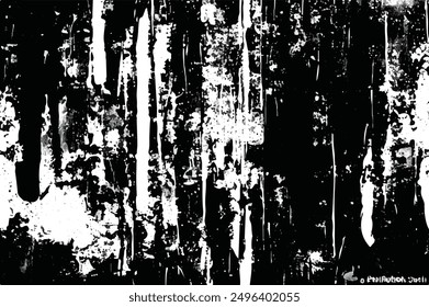 Grunge background black and white. Monochrome texture. Vector pattern of cracks, chips, scuffs. Grainy Grunge Background. Dirty in stains and dust surface.