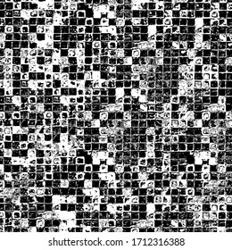 Grunge background black and white. Pattern of scratches, chips, cracks. Vector monochrome pattern of dirt. Old worn surface