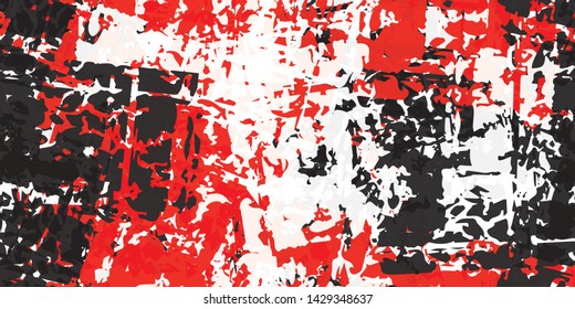 Grunge background black, white, red. Abstract seamless vector texture