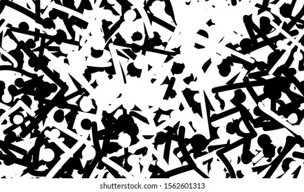 Grunge background black and white. Seamless abstract texture of scratches, chipping, scuffs. Gloomy dirty vintage surface