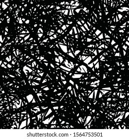Grunge background black and white seamless. Abstract monochrome vector pattern. Template for printing on fabric, creating websites