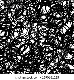Grunge background black and white seamless. Abstract monochrome vector pattern. Template for printing on fabric, creating websites