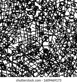 Grunge background black and white seamless. Abstract monochrome vector pattern. Template for printing on fabric, creating websites
