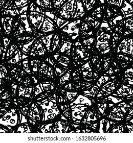 Grunge background black and white. Seamless monochrome abstract texture