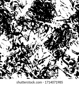 Grunge background black and white seamless. Abstract monochrome texture. Chaotic pattern monochrome