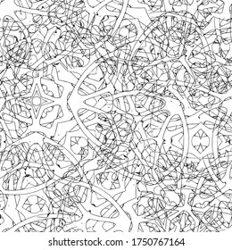 Grunge background black and white seamless. Abstract monochrome texture. Chaotic pattern monochrome