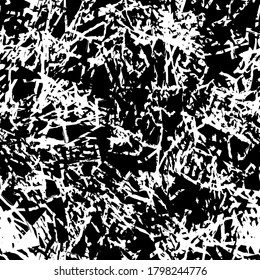 Grunge background black and white seamless. Abstract monochrome texture. Chaotic pattern monochrome