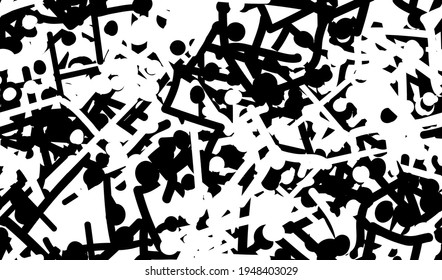 Grunge background black and white. Seamless abstract texture of scratches, chipping, scuffs. Gloomy dirty vintage surface