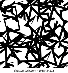 Grunge background black and white seamless. Abstract monochrome texture. Chaotic pattern monochrome