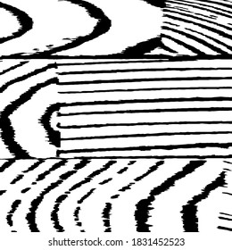 Borde fondo con franjas en blanco y negro. Fondo negro y blanco áspero. Tiras Arcuadas Rosas. Textura vectorial. Patrón ondulado monocromo. Fondo rayado de la naturaleza para su diseño.