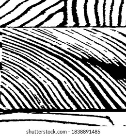 Grunge Background with Black and White Stripes. Rough Black and White Background. Monochrome Grunge Pattern. Rough Arcuate Stripes. Vector Texture. Nature Striped Background for your Design.