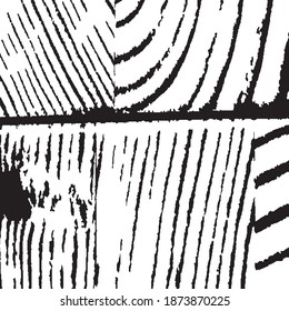 Grunge Background with Black and White Stripes. Nature Striped Background for your Design. Rough Black and White Background. Rough Arcuate Stripes. Vector Texture. Monochrome Grunge Pattern.