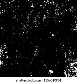 Grunge background black and white. Texture of destruction and scratches. The abstract surface is worn. Vintage pattern of chips and scuffs. Vintage old place